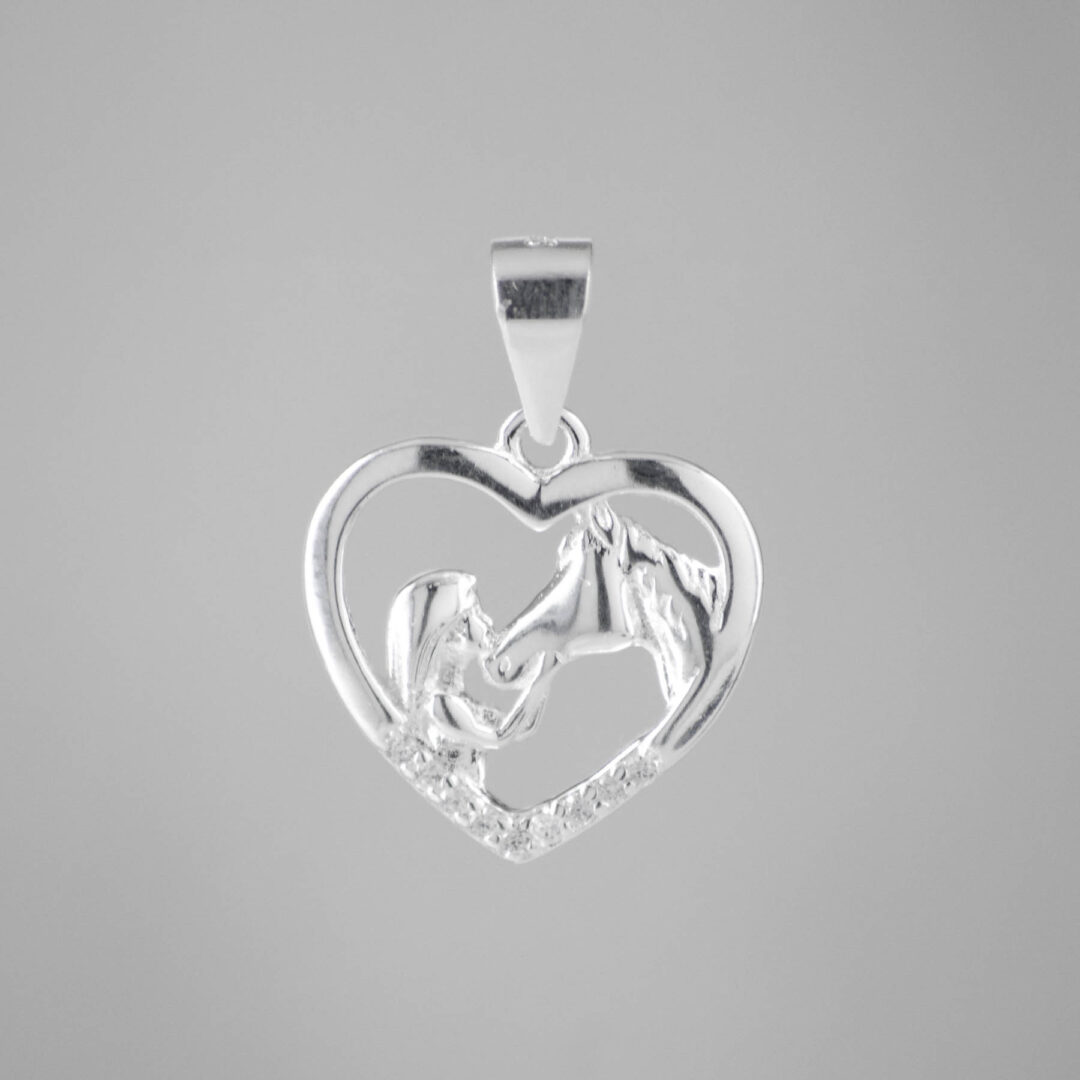 DIJE CORAZON AMOR CABALLOS