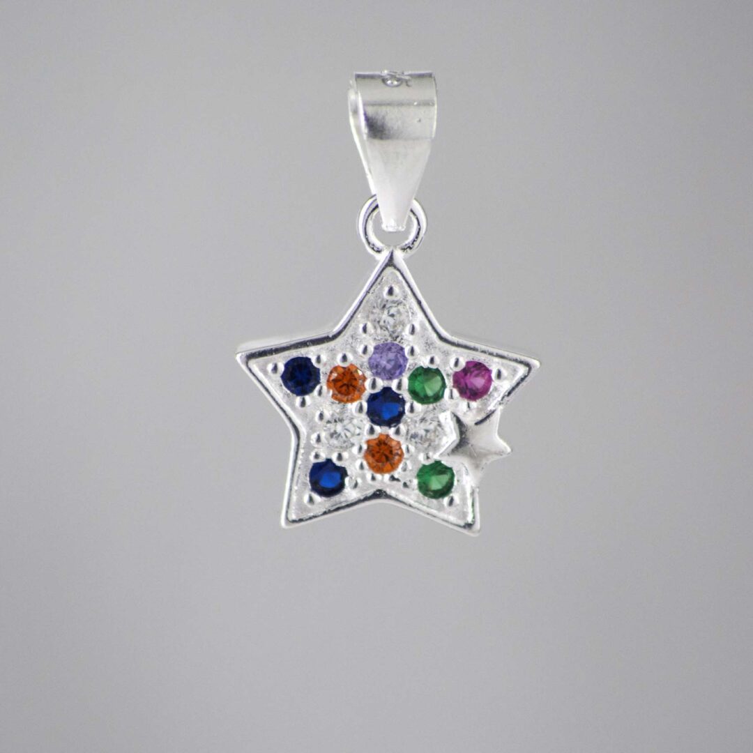 DIJE ESTRELLA CIRCONES COLORES